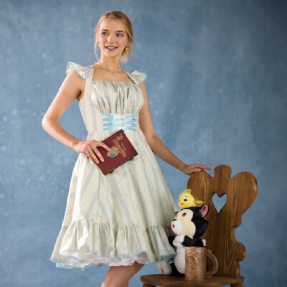 Disney Blue and Pink Pinocchio Midi Dress - Picture 3 of 6